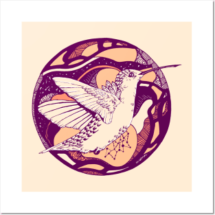 Peach Circle of The Hummingbird Posters and Art